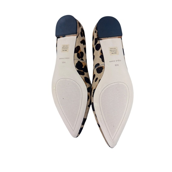 Cole Haan Leopard Print Loafers Pointed Toe Flats Size 9.5 Luxury Design - Picture 3 of 5